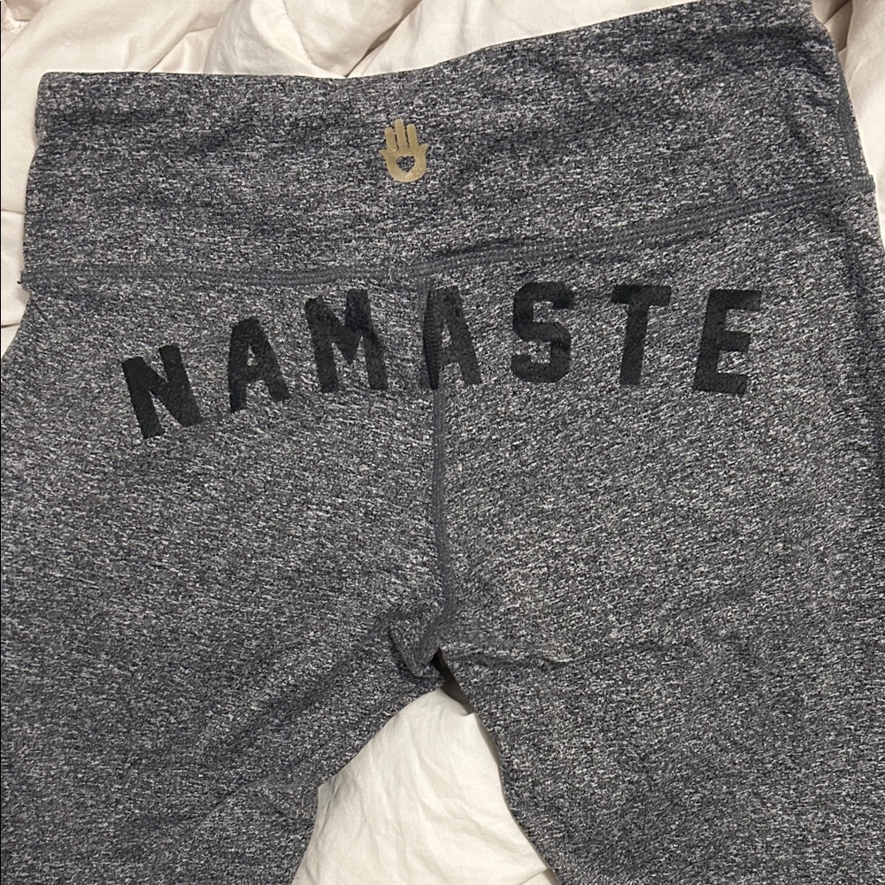 Gray 'Namaste' Leggings - for yoga or lounging